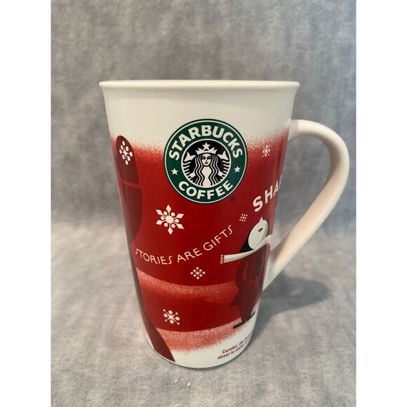 2010 Starbucks Coffee Tall Mug Cup Christmas 5-3/4" Bone China - Picture 6 of 8